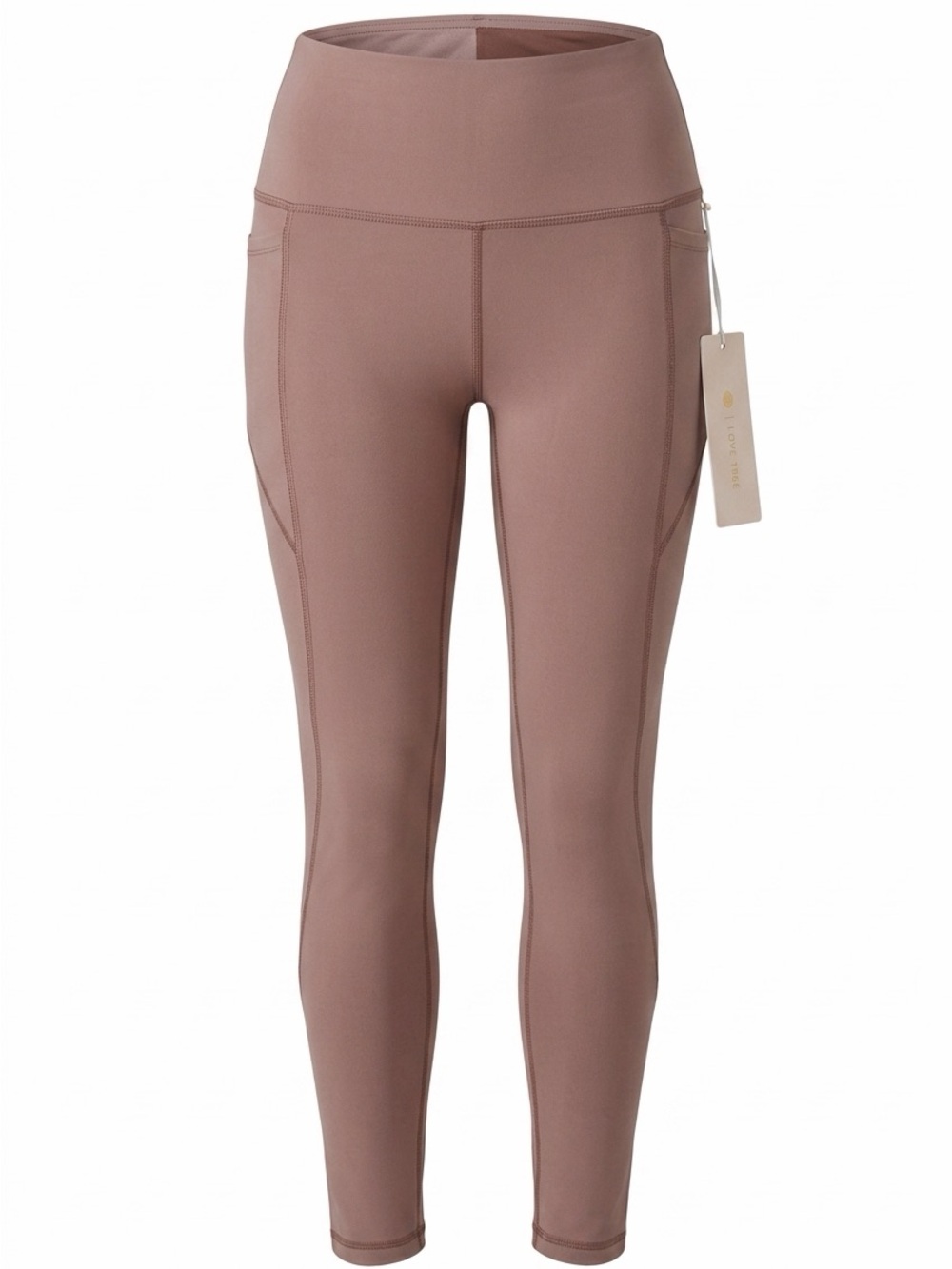 Love Tree Womens Small Taupe Smooth Leggings Boutique Performance Active
